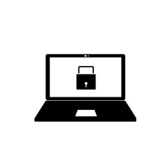 Computer security illustration, flat cartoon design desktop pc
