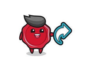 cute sealing wax hold social media share symbol