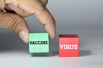 vaccine green cubes and virus red cubes