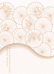 vector gold and white illustration with paper umbrellas © Анна Удод
