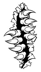 Monster Talon Claws Tearing A Rip Through Wall