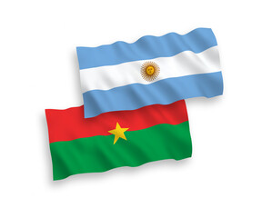 Flags of Burkina Faso and Argentina on a white background