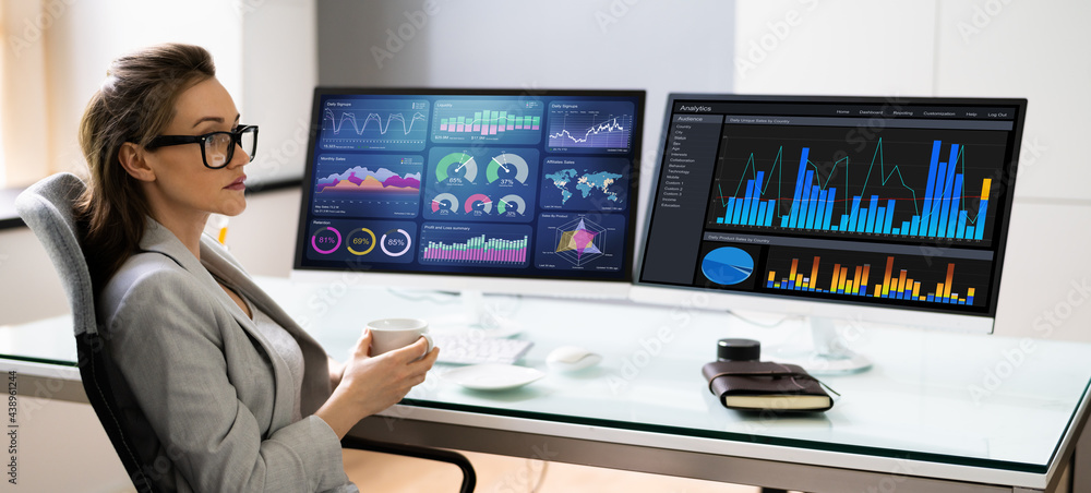 Poster KPI Business Analytics Data Dashboard. Analyst
