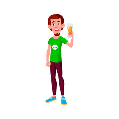 happy guy drinking beer in pub cartoon vector. happy guy drinking beer in pub character. isolated flat cartoon illustration