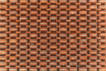 Background of  old red brick wall texture. Home or office design backdrop.