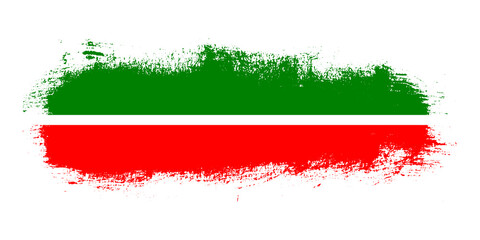 Stain brush stroke flag of Tatarstan country with abstract banner concept background