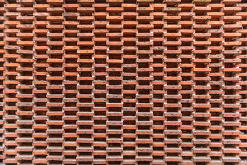Red background of a red brick art wall