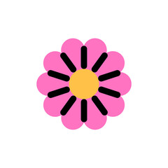 Flower. Vector logo in bold line style