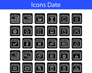 Media Icons Date, 64px for website dan application