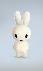 Illustration of a lonely strange hare on a blue background