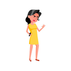 Fototapeta premium girl with aggressive emotion shouting at sale manager in store cartoon vector. girl with aggressive emotion shouting at sale manager in store character. isolated flat cartoon illustration