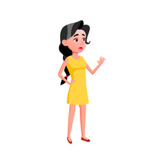 shocked girl looking at seasonal discount in clothes store cartoon vector. shocked girl looking at seasonal discount in clothes store character. isolated flat cartoon illustration