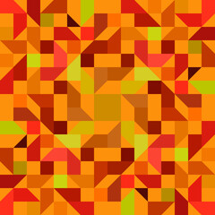 Orange mosaic seamless pattern. Vector geometric same iridescent abstract ornament.