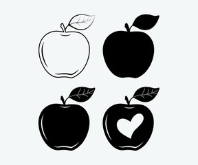  Apple svg Printable Vector Illustration, Apple clipart Vector, apple monogram for Cricut and Silhouette