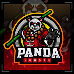 Panda warrior mascot. esport logo design