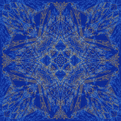 Oriental detailed square background. Silk scarf design. Pareo, shawl, scroll, carre, bandana, hijab print.