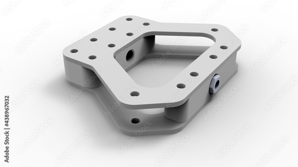 Poster 3d rendering - mechanical bracket