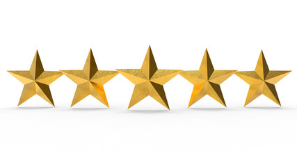 3D rendering - five star award in perspective