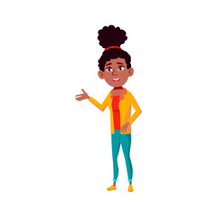 african girl showing class at school cartoon vector. african girl showing class at school character. isolated flat cartoon illustration