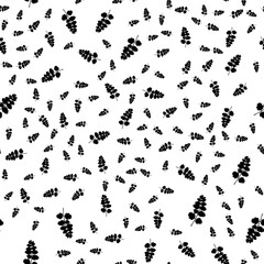 Simple seamless botanical vector pattern.Leaves on a white background.