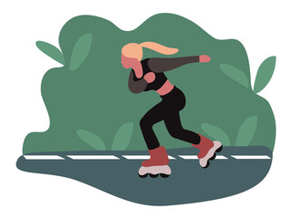 Skating beauty illustration