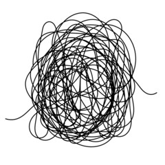 tangled yarn vector, can be used as an illustration of a troubled mind