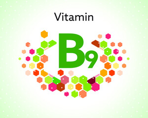 Vitamin B9 concept, Vitamin complex icon 