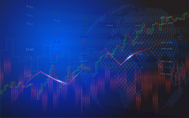 Fototapeta premium futuristic concept of global economics with copy space suitable for world financial technology Economic trends , business or digital network idea.