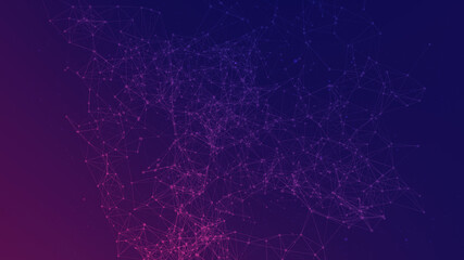 Abstract futuristic connecting dots and line with polygonal