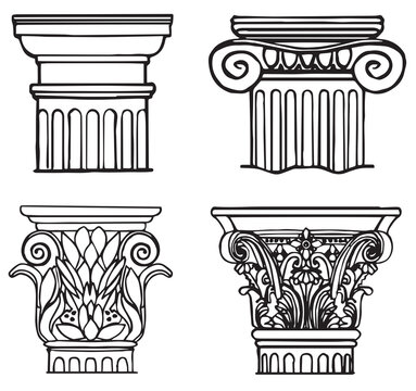 capitals, art, sketch, greece, pattern