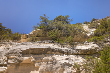 Mountain ridge in Avakas Gorge. Akamas peninsula, Cyprus.