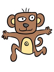 cute monkey cartoon on white background
