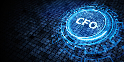 Business, Technology, Internet and network concept.  virtual screen of the future and sees the inscription: CFO