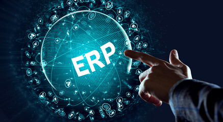 Business, Technology, Internet and network concept. Enterprise resource planning ERP concept.