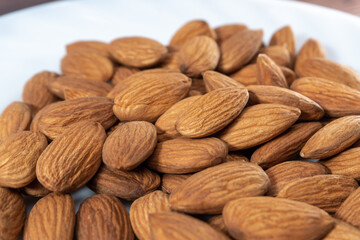 Almonds or Prunus dulcis with selective focus