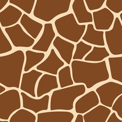 Giraffe skin brown vector seamless pattern. Animal skin texture. For textiles, clothing, bed linen.