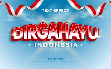 Dirgahayu indonesia text effect style dirgahayu means indonesia independence day