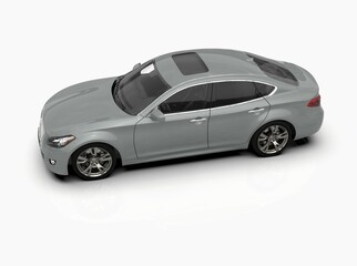Obraz premium Generic and Brandless Car Isolated on White 3d Illustration