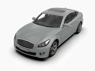 Generic and Brandless Car Isolated on White 3d Illustration