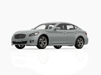 Generic and Brandless Car Isolated on White 3d Illustration