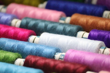 Fototapeta na wymiar colorful threads for sewing