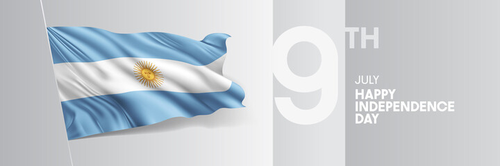 Argentina happy independence day greeting card, banner vector illustration