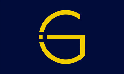 Obraz premium GI/IG logo, GI/IG stylish letter logo design in yellow color and dark blue background, GI/IG letter logo design, GI/IG business abstract vector logo monogram template with thumbnails.