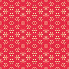 Beautiful background pattern with floral ornaments on a red background, wallpaper. Seamless pattern, texture. Vector image