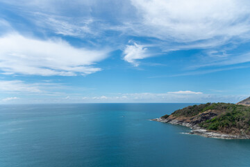 Fototapeta na wymiar Phuket view point and Island with blue sky. subject is blurred.