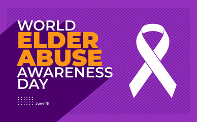 World Elder abuse awareness day background with long shadow style illustration.