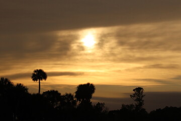 Fototapeta na wymiar romantic southern sunset in paradise
