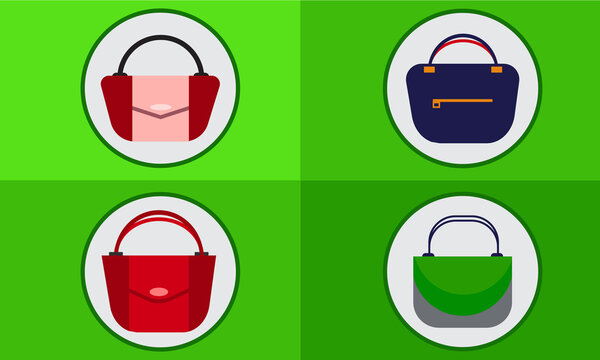 Women handbags collection of fashionable items isolated icons set vector design.