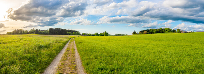 Sonnenuntergang in Bayern im Frühsommer 
