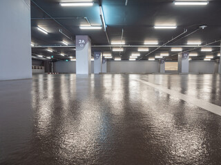 Surface coating of the parking flooring